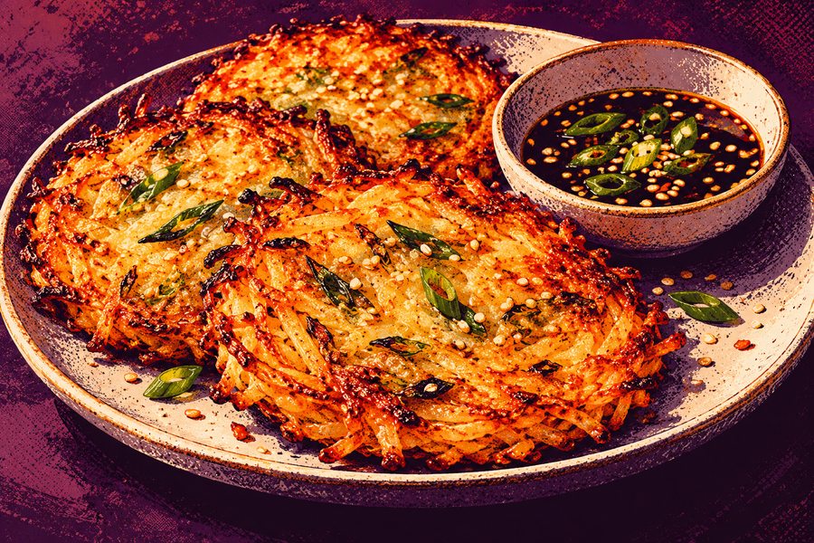Siebdruckmotiv: Koreanisch inspirierte Kartoffelpuffer