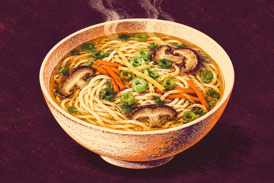 Siebdruckmotiv: Asiatische Nudelsuppe