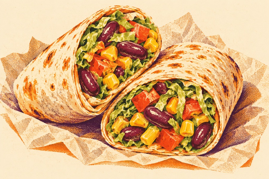 Siebdruckmotiv: Bohnen-Wraps