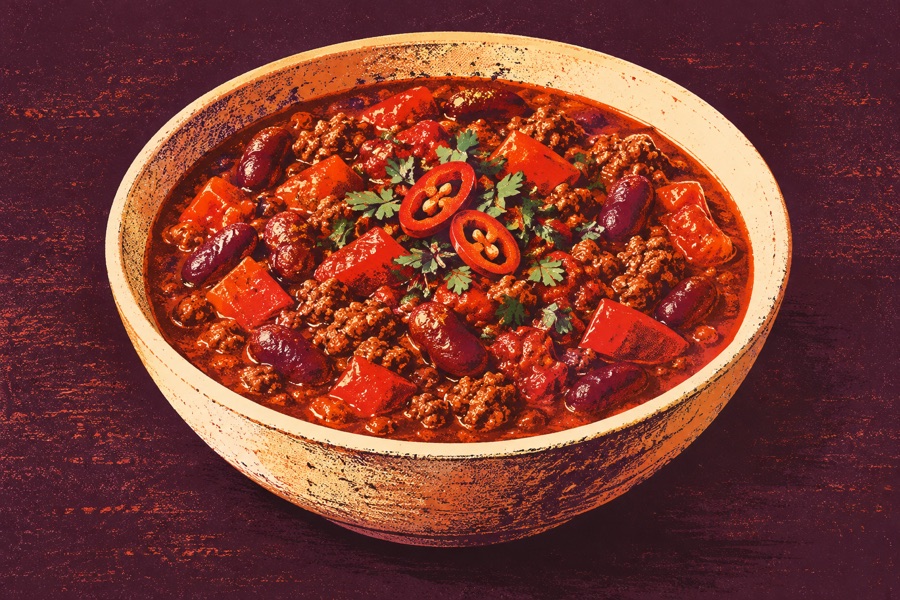 Siebdruckmotiv: Chili con Carne