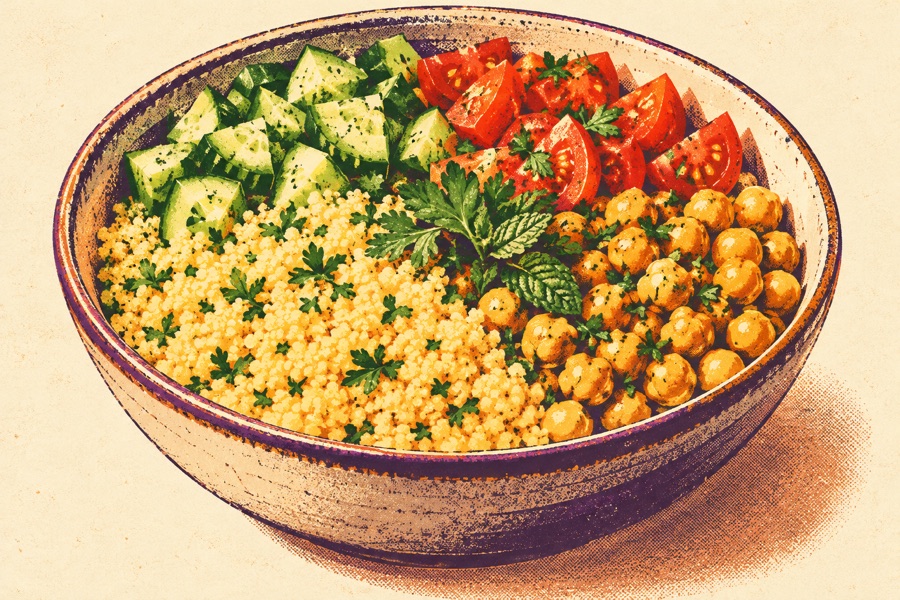 Siebdruckmotiv: Couscous-Bowl