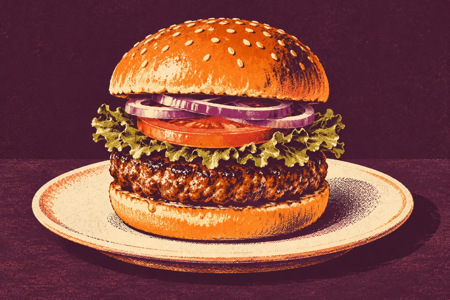 Siebdruckmotiv: Hamburger