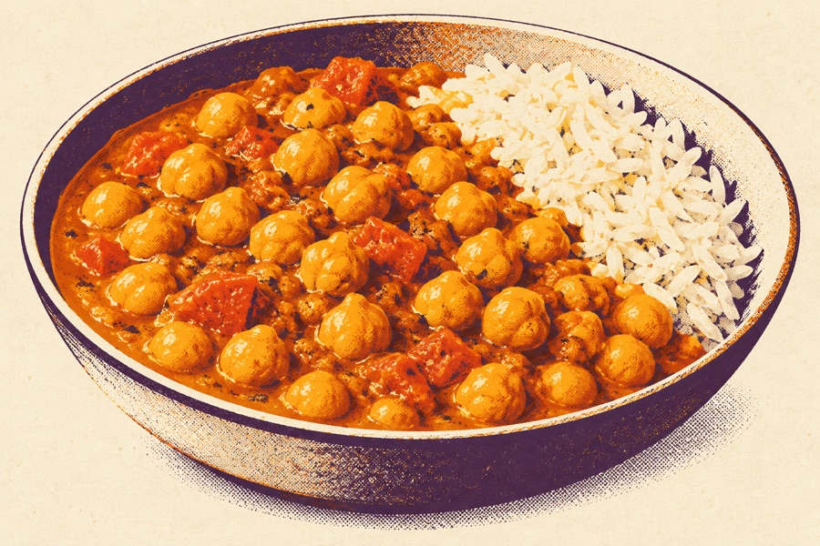 Siebdruckmotiv: Kichererbsen-Curry