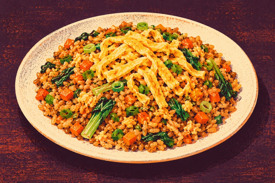 Siebdruckmotiv: Nasi Goreng mit Hähnchen