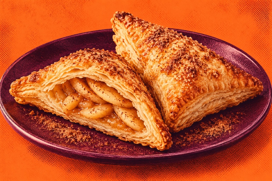 Siebdruckmotiv: Apfel-Zimt-Taschen aus Blätterteig