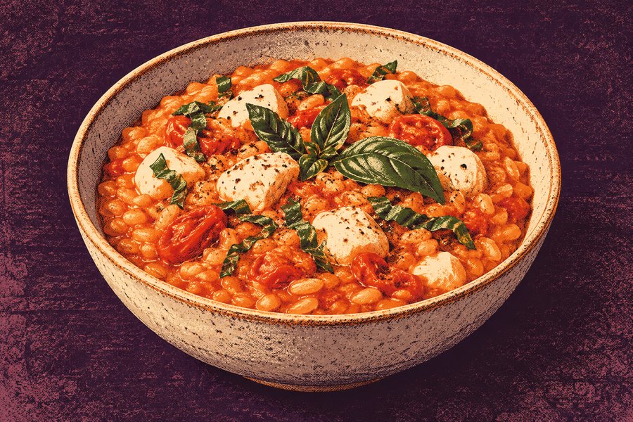 Siebdruckmotiv: Tomatenrisotto