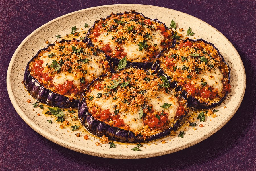 Siebdruckmotiv: Überbackene Aubergine